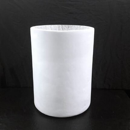 CYLINDRICAL GRC POT 40 CM HEIGHT - 30 CM DIAMETER- WHITE COLOR